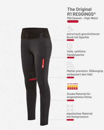 ea.ST  Reggins R1 Damen Hybrid Reitleggins Highwaist Sparkle Mid Season