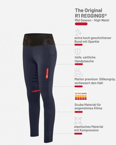 ea.ST  Reggins R1 Damen Hybrid Reitleggins Highwaist Sparkle Mid Season