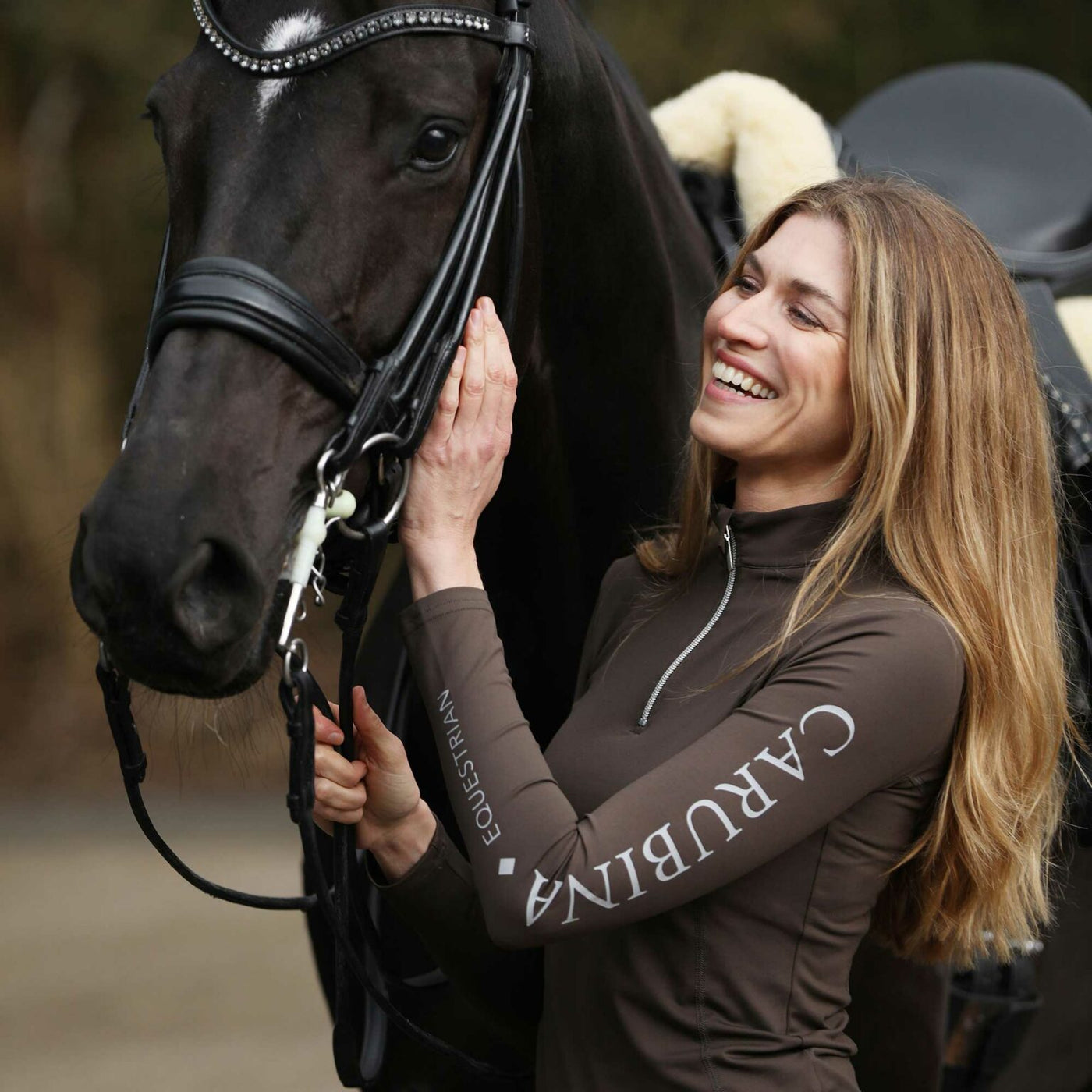 Carubina - Damen Funktionsshirt mit Reißverschluss langarm Caporto