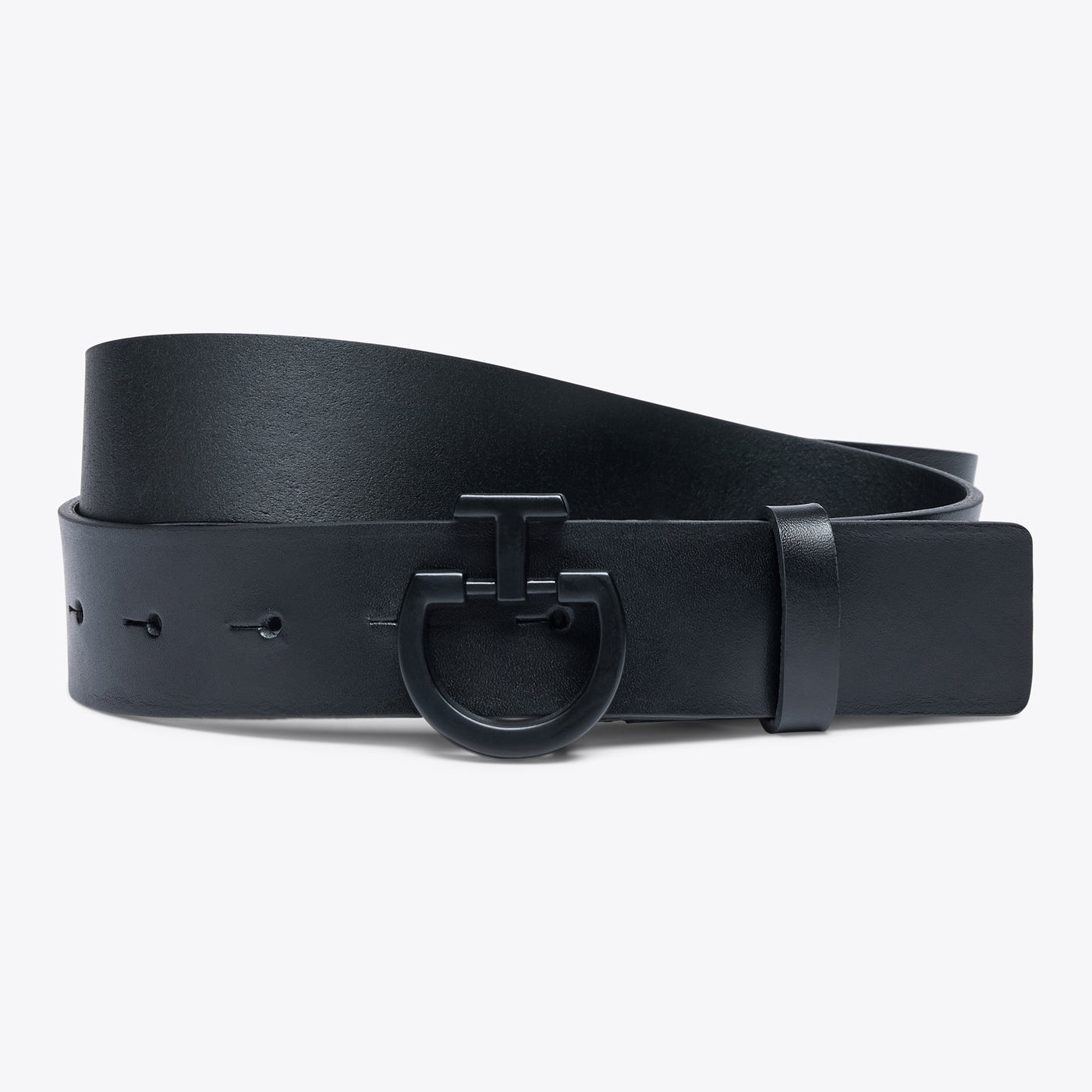 CT women's leather belt with black CT buckle