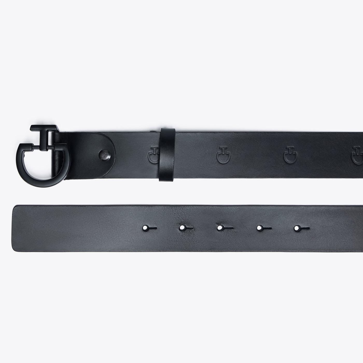 CT women's leather belt with black CT buckle