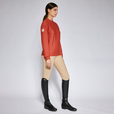 Cavalleria Toscana Damen Rundhalssweatshirt "Diagonal Weave"