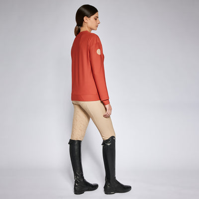 Cavalleria Toscana Damen Rundhalssweatshirt "Diagonal Weave"