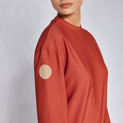 Cavalleria Toscana Damen Rundhalssweatshirt "Diagonal Weave"