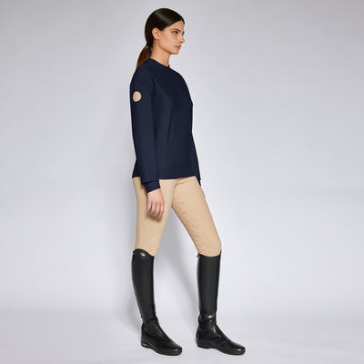 Cavalleria Toscana Damen Rundhalssweatshirt "Diagonal Weave"