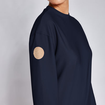 Cavalleria Toscana Damen Rundhalssweatshirt "Diagonal Weave"