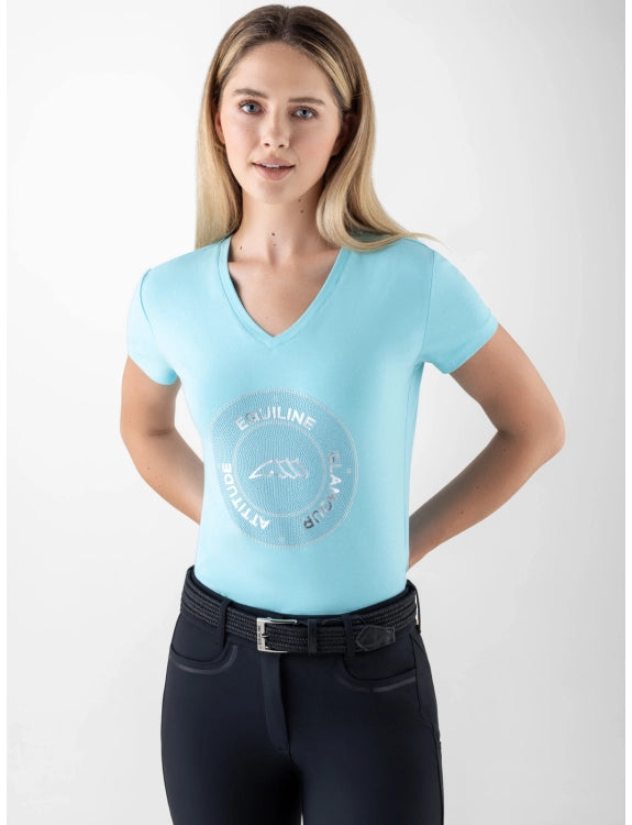 Equiline T-Shirt mit V-Ausschnitt für Damen GAETAG SS25