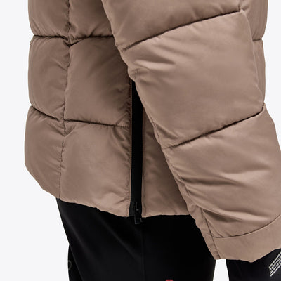 Geo Cut Nylon Hooded Puffer Jacket