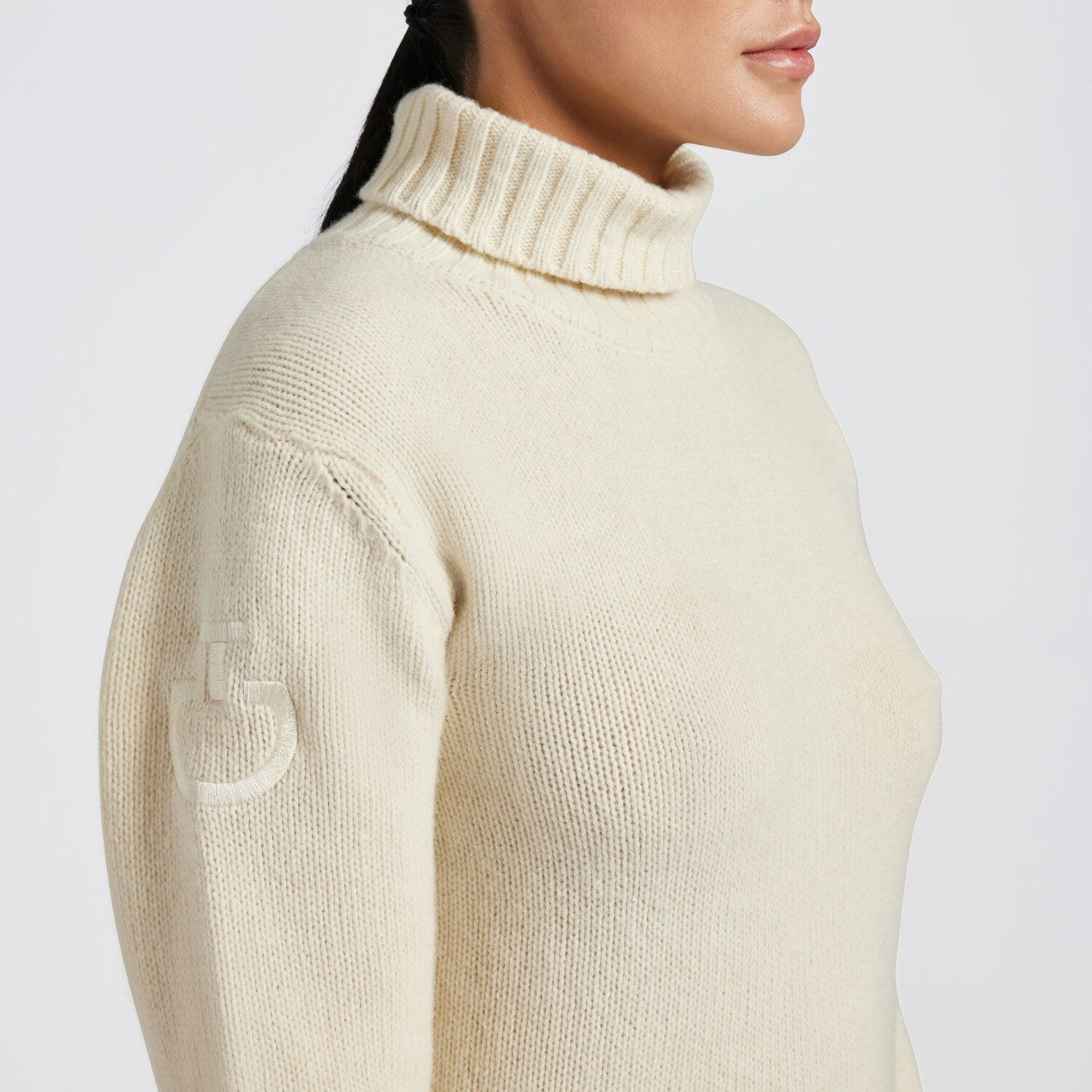 Cavalleria Toscana Damen Oversized Rollkragenpullover aus Wolle