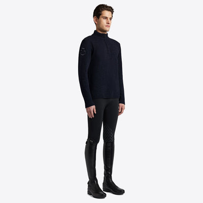 Cavalleria Toscana Männer Rollkragen Wollpullover mit Zip HW24/25