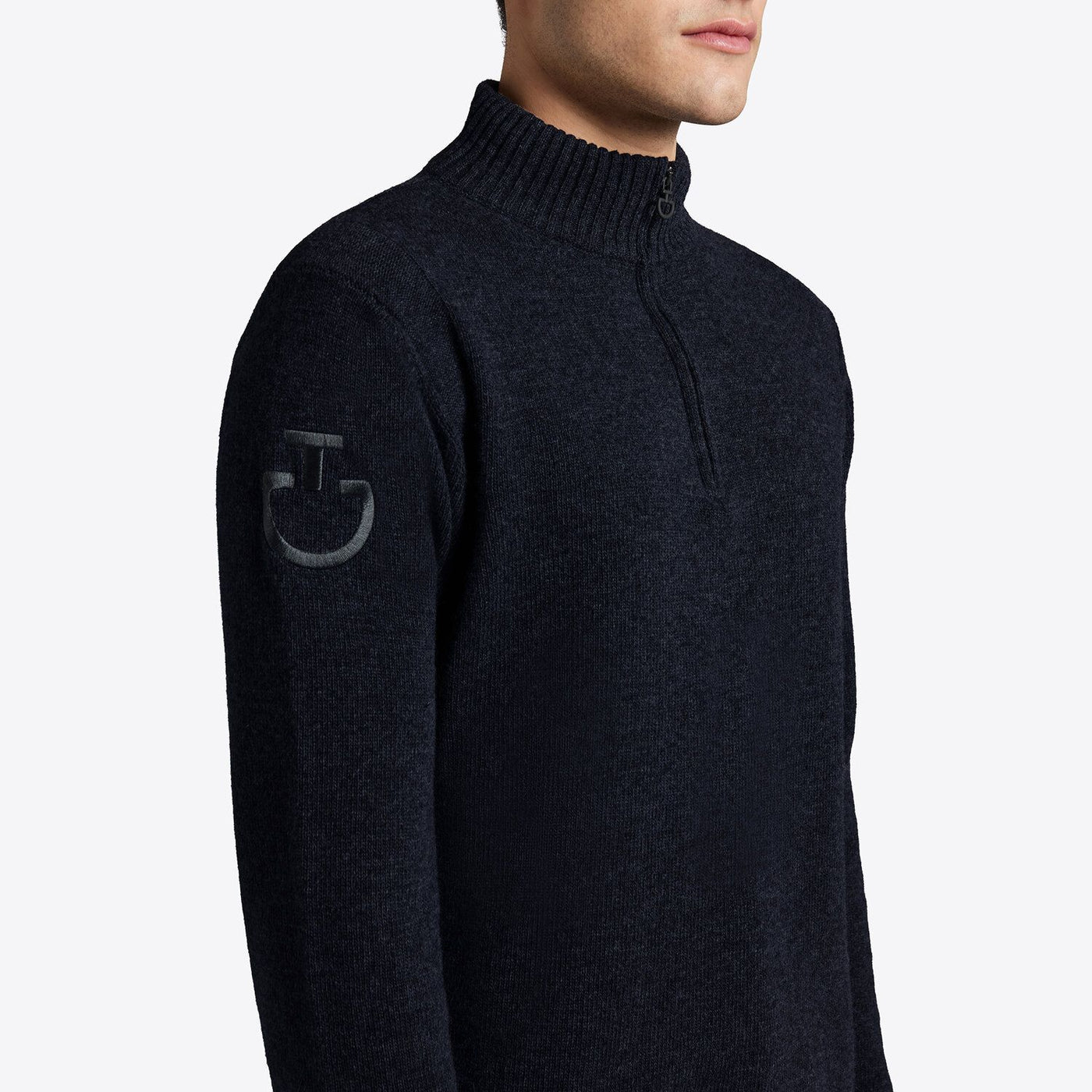 Cavalleria Toscana Männer Rollkragen Wollpullover mit Zip HW24/25