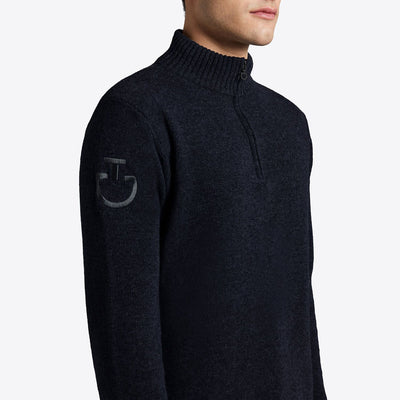 Cavalleria Toscana Männer Rollkragen Wollpullover mit Zip HW24/25