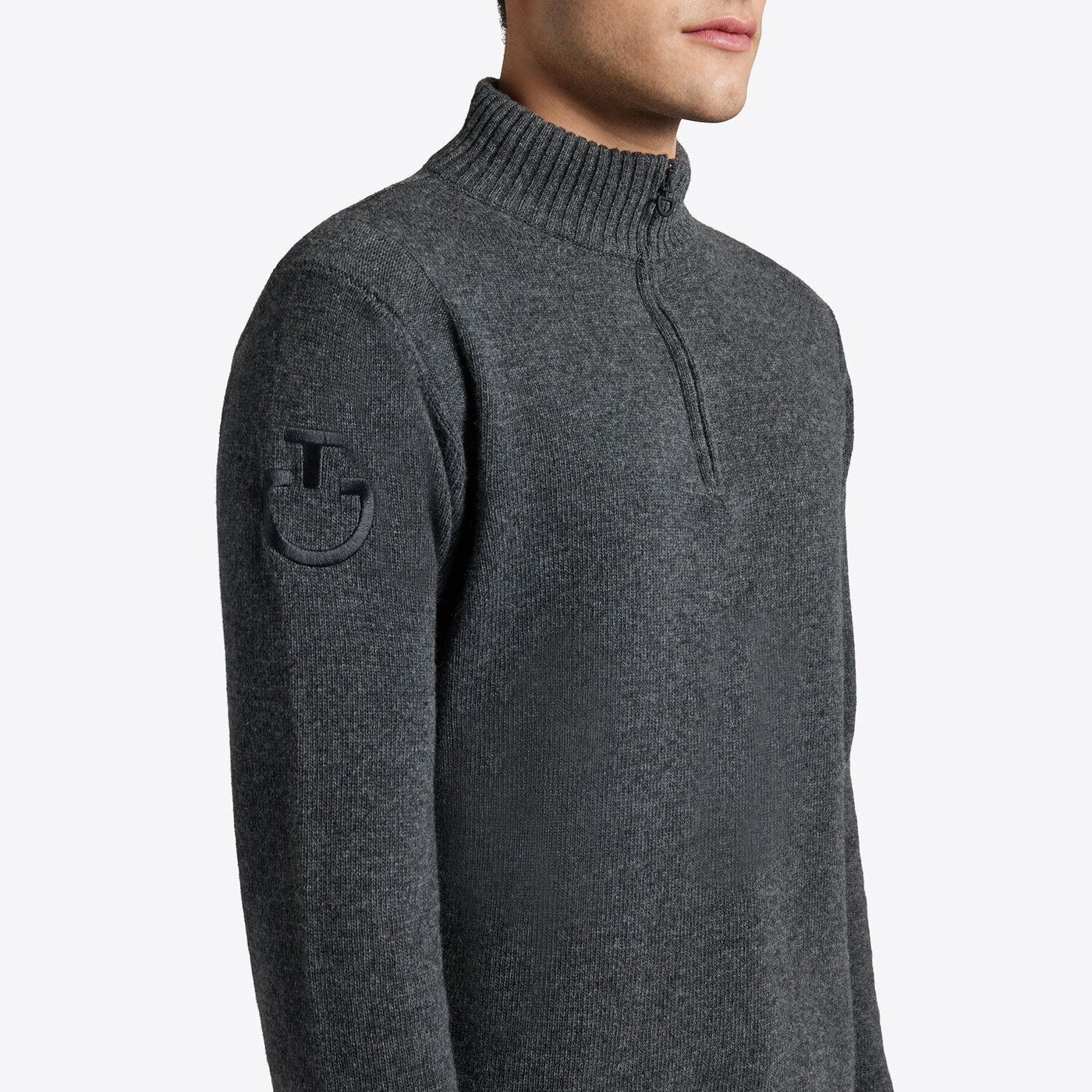 Cavalleria Toscana Männer Rollkragen Wollpullover mit Zip HW24/25