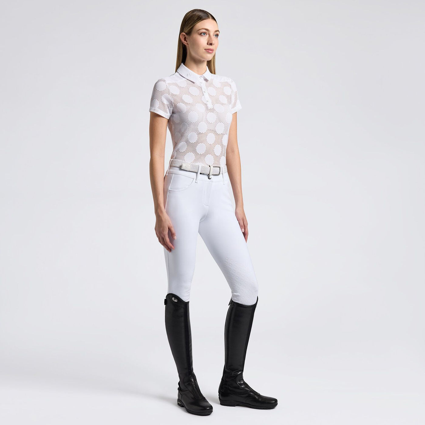 Cavalleria Toscana Poloshirt in Häkeloptik für Damen SS25
