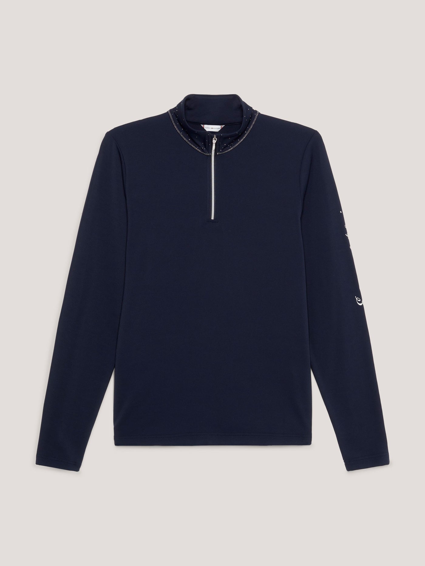 Tommy Hilfiger Damen Thermo Shirt mit Reißverschluss und Glitzer