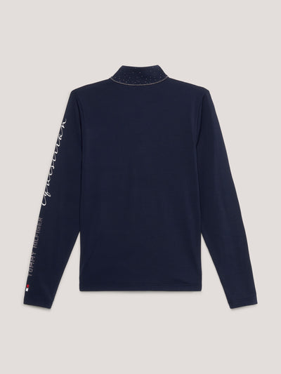 Tommy Hilfiger Damen Thermo Shirt mit Reißverschluss und Glitzer